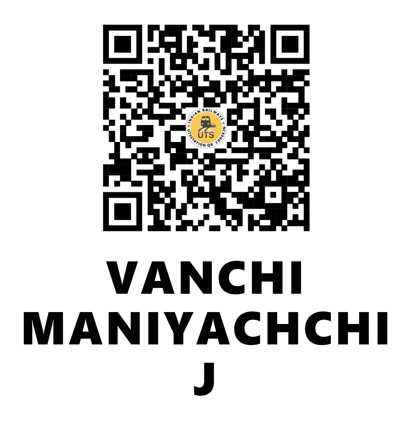 UTS QR Code for VANCHI MANIYACHCHI J - MEJ - SR (TAMIL NADU)